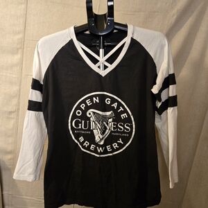Guinness Open Gate Brewery Baseball Style Long Sleeve Shirt Women's XL